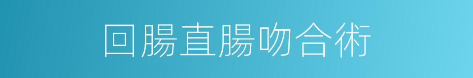 回腸直腸吻合術的同義詞