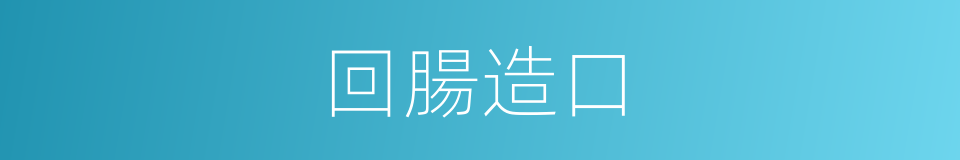 回腸造口的同義詞