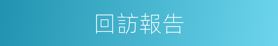 回訪報告的同義詞