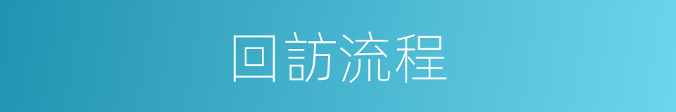 回訪流程的同義詞