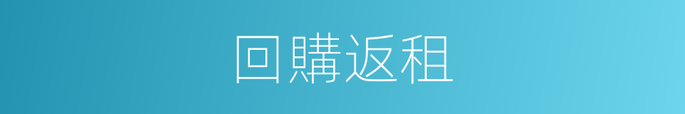 回購返租的同義詞