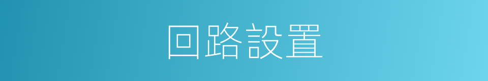 回路設置的同義詞