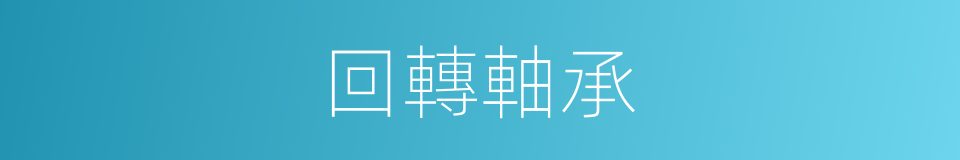 回轉軸承的同義詞