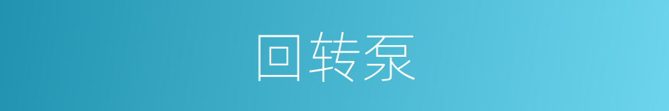 回转泵的意思