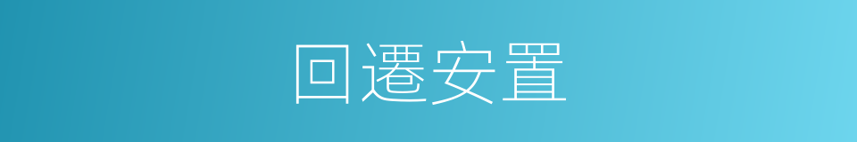 回遷安置的同義詞