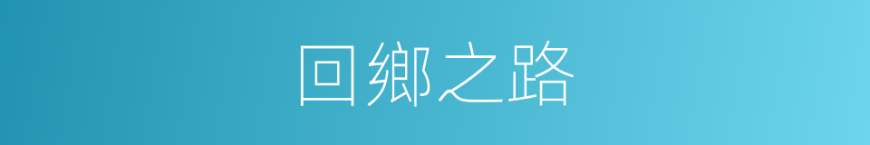 回鄉之路的同義詞