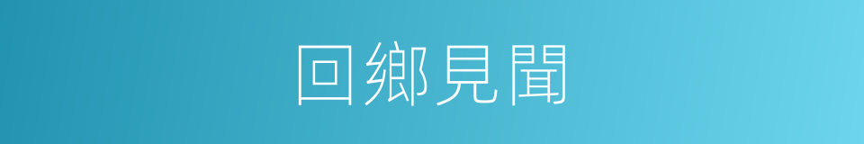 回鄉見聞的同義詞