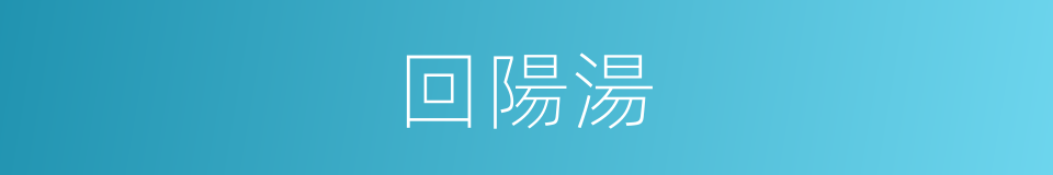 回陽湯的同義詞