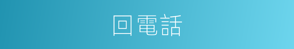 回電話的同義詞