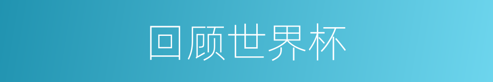 回顾世界杯的同义词