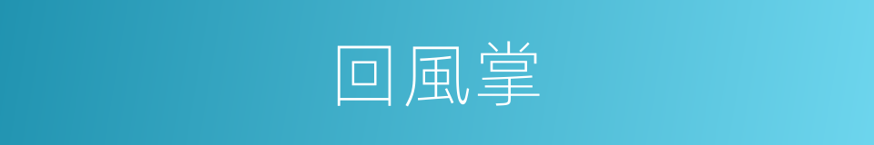 回風掌的同義詞