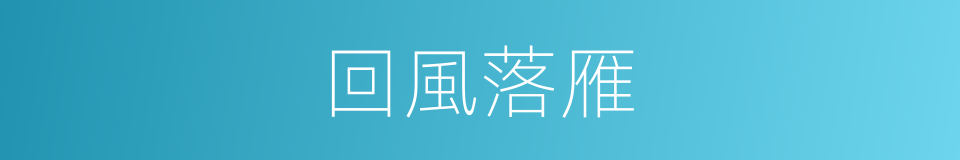 回風落雁的同義詞