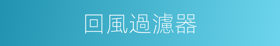 回風過濾器的同義詞