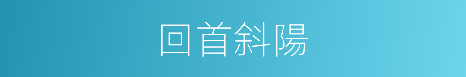 回首斜陽的同義詞