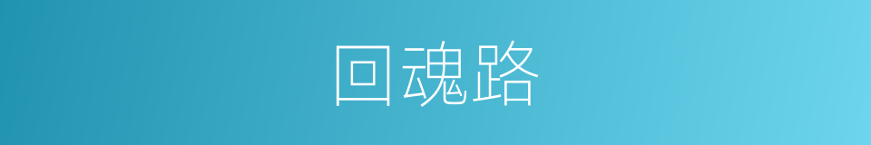 回魂路的同义词