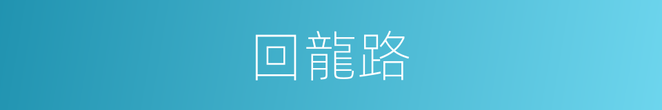 回龍路的同義詞