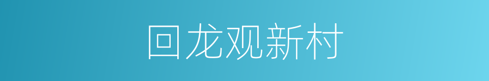 回龙观新村的同义词