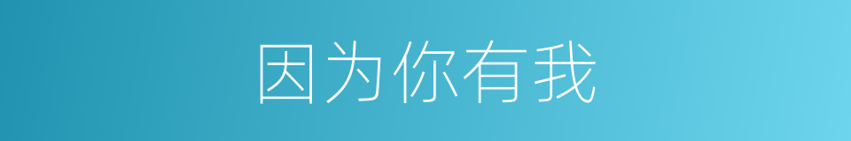 因为你有我的同义词