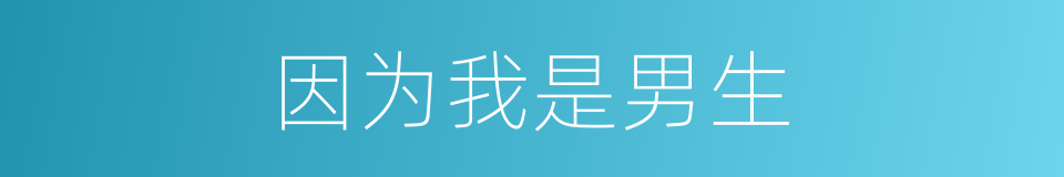 因为我是男生的同义词