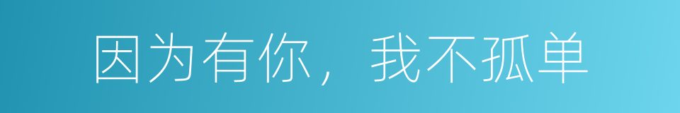 因为有你，我不孤单的同义词