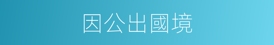 因公出國境的同義詞