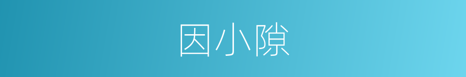 因小隙的同义词