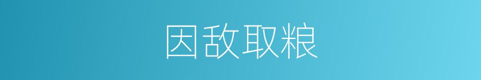 因敌取粮的意思