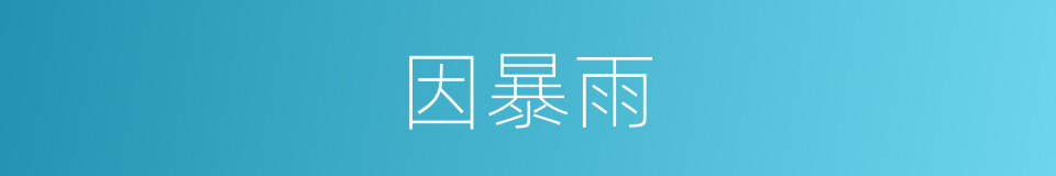 因暴雨的同义词