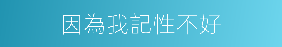 因為我記性不好的同義詞