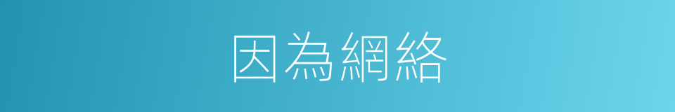 因為網絡的同義詞