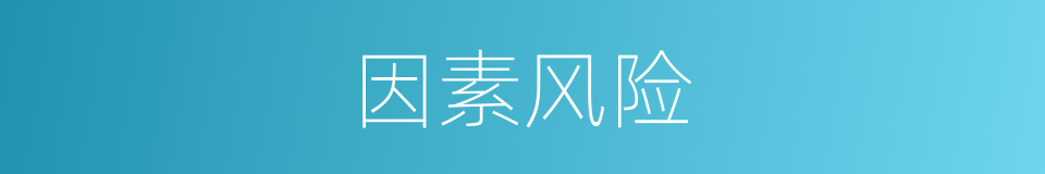 因素风险的同义词