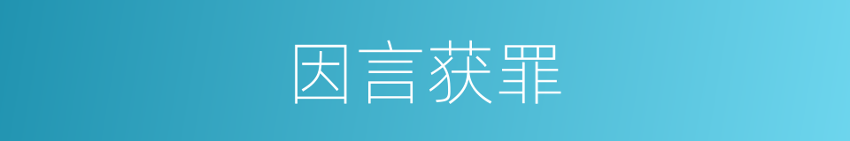 因言获罪的同义词