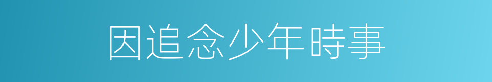 因追念少年時事的同義詞