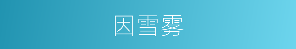 因雪雾的同义词