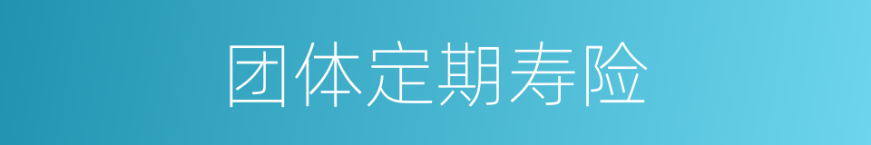 团体定期寿险的同义词