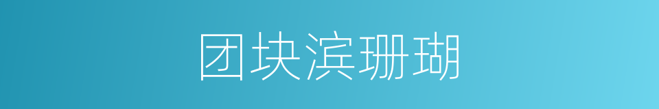 团块滨珊瑚的同义词