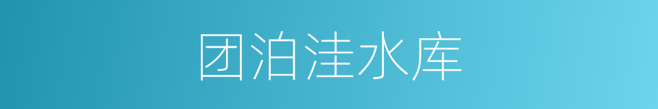 团泊洼水库的同义词