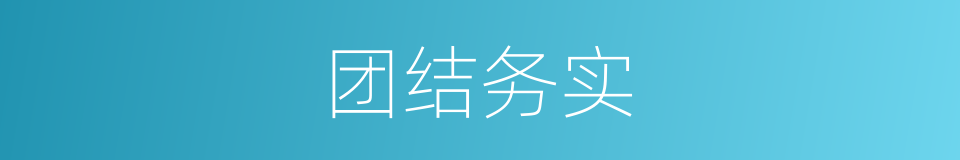团结务实的意思