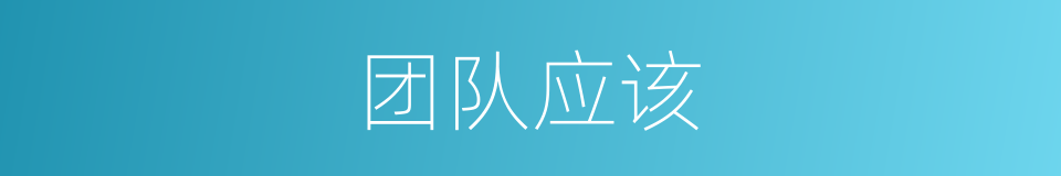 团队应该的意思