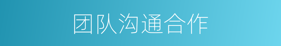 团队沟通合作的同义词