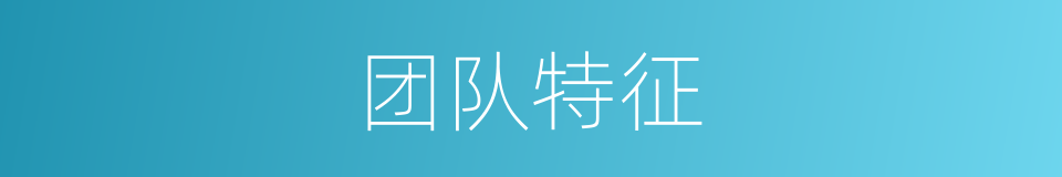 团队特征的同义词