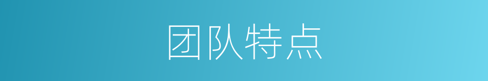 团队特点的同义词
