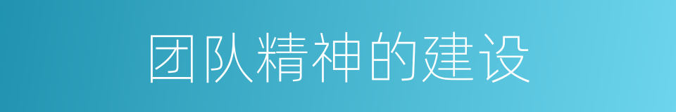 团队精神的建设的同义词