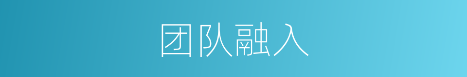 团队融入的同义词