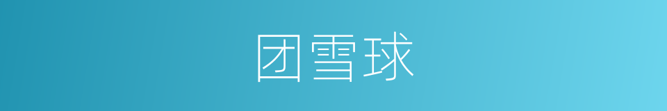 团雪球的同义词