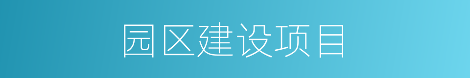 园区建设项目的同义词