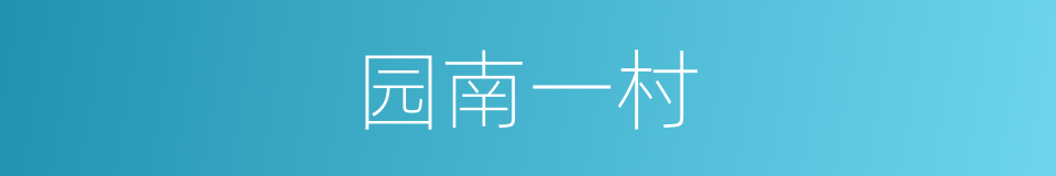 园南一村的同义词