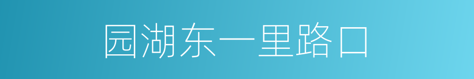 园湖东一里路口的同义词