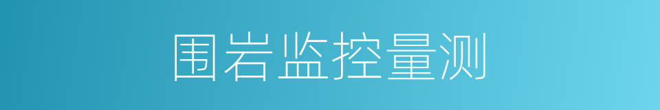 围岩监控量测的同义词