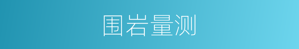 围岩量测的同义词